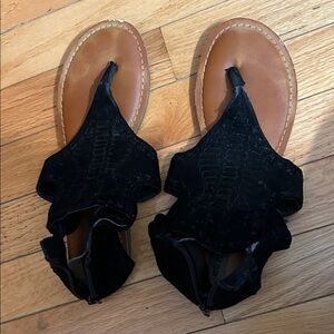 Elegant Black Leather Sandals for Women